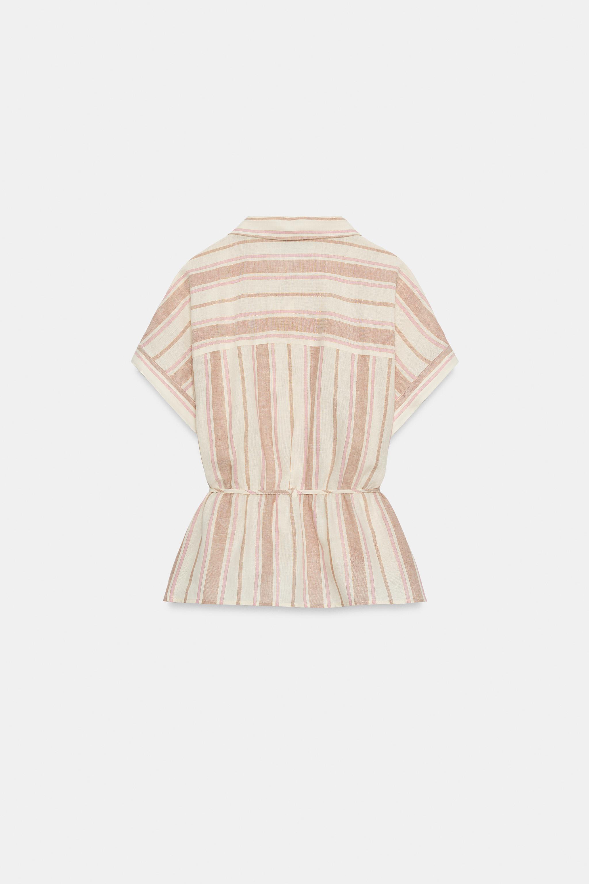METALLIC THREAD STRIPED SHIRT